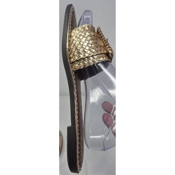 Sam Edelman Gabriela Gold Slip On Leather Slides Sandals 8.5 - Picture 6 of 13